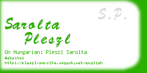 sarolta pleszl business card